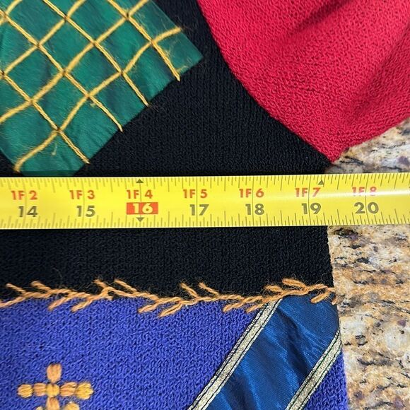 Susan Bristol Vintage Colourful Hand Embroidered Patchwork Cardigan Sweater M - Picture 8 of 9